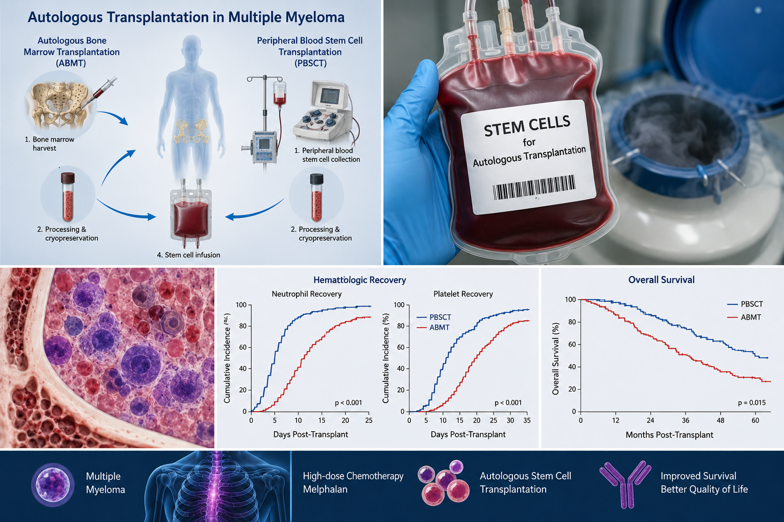 Comparison of Autologous Bone Marrow Transplantation and Peripheral Blood Stem Cell Transplantation After First Remission Induction in Multiple Myeloma